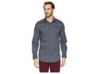 Perry Ellis Slim Fit Mini Floral Resist Spill Shirt (black) Men's Long Sleeve Button Up