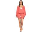 Vince Camuto Riviera Solids Cover-up Romper (papaya) Women's Jumpsuit & Rompers One Piece