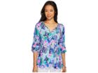 Lilly Pulitzer Willa Top (gold Metallic Quill Out Metallic) Women's Clothing