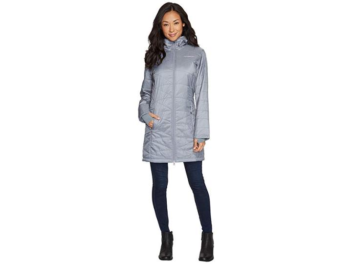 Columbia Mighty Litetm Hooded Jacket (grey Ash) Women's Coat