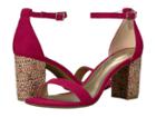 Bandolino Armory (raspberry Faux Suede/basketweave Heel) Women's Sandals