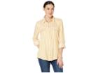 Alexander Jordan Long Sleeve 2 Faux Flap Pockets Shirt (white/mustard) Women's Clothing