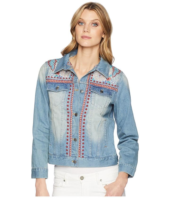 Johnny Was Oman Denim Jacket (denim) Women's Coat