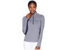 Nike Pro Warm 1/2 Zip (obsidian/heather/white) Women's Long Sleeve Pullover