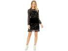 Ted Baker Colour By Numbers Mirres Long Sleeve Devore Star Dress (black) Women's Dress