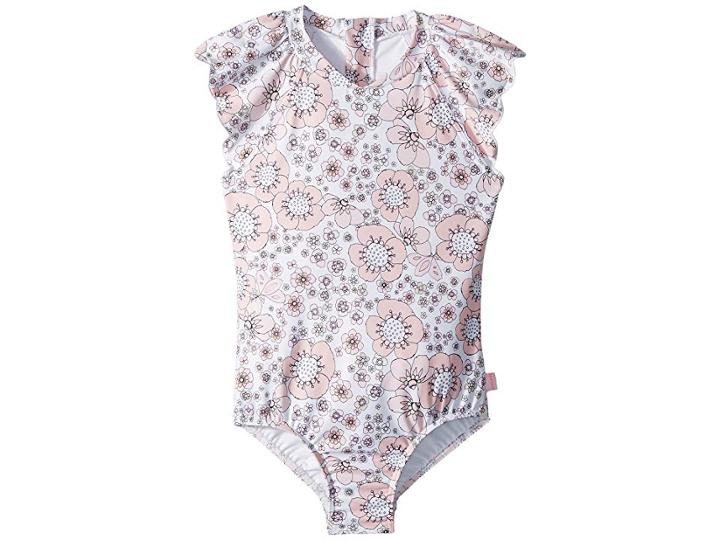 Seafolly Kids Summer Wallflower Surf Tank One-piece Swimsuit (infant/toddler/little Kids) (vintage Pink) Girl's Swimsuits One Piece
