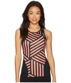 2xu Perform Tri Singlet (black/geo Melon) Women's Clothing