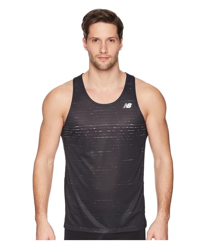 New Balance Printed Accelerate Singlet (black) Men's Sleeveless