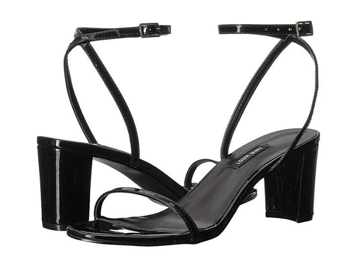 Nine West Provein Block Heel Sandal (black Synthetic) Women's Shoes