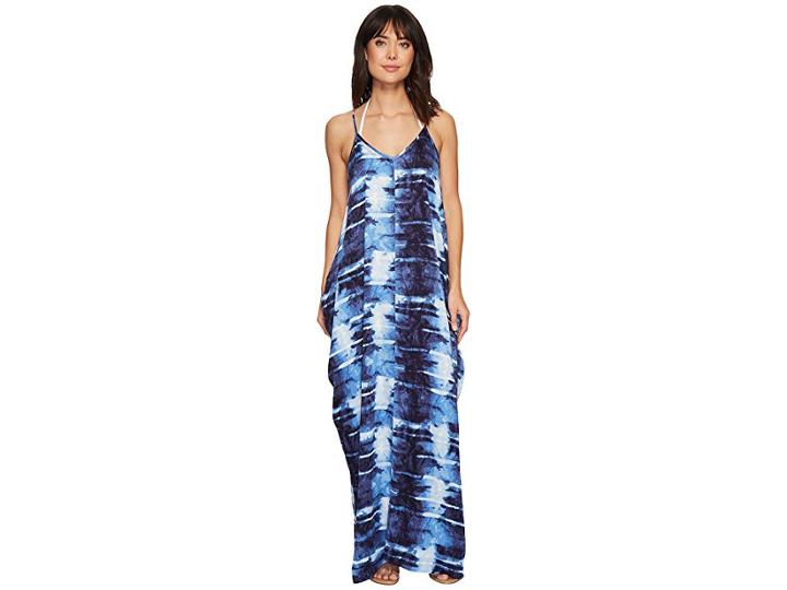 Green Dragon Shibori Sateen Tulum Tank Maxi (indigo) Women's Dress