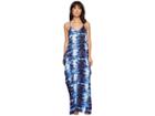 Green Dragon Shibori Sateen Tulum Tank Maxi (indigo) Women's Dress