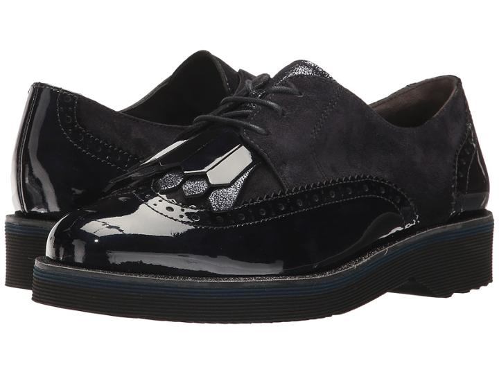 Paul Green Newport Oxford (blue Combo) Women's Lace Up Wing Tip Shoes