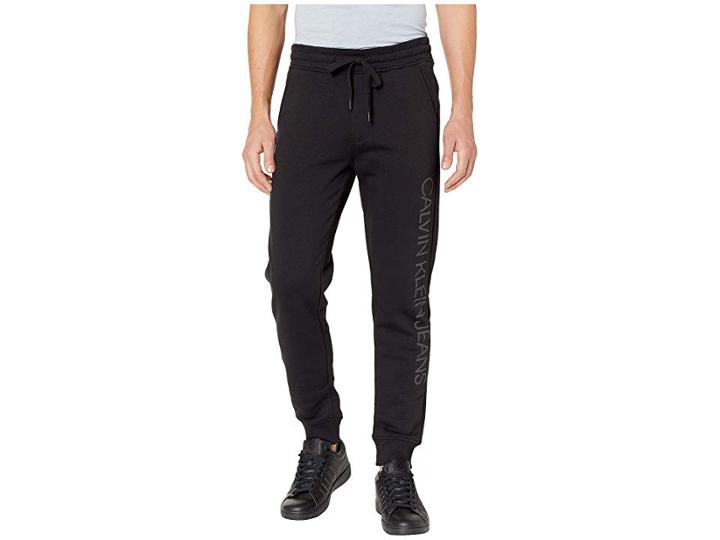 Calvin Klein Jeans Reflective Logo Fleece Sweatpants (black) Men's Casual Pants