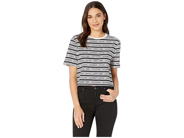 Juicy Couture Juicy Cities Tee (pitch Black City Stripe) Women's Clothing
