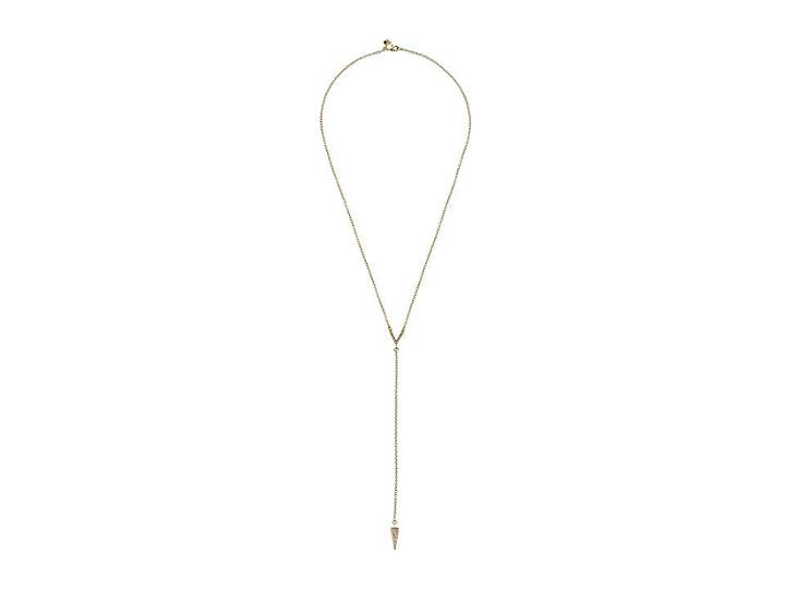 Rebecca Minkoff Crystal Cone Y Necklace (gold Toned/crystal) Necklace