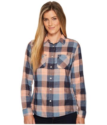 Woolrich Conundrum Eco Rich Convertible Shirt (bluestone Multi) Women's Long Sleeve Button Up