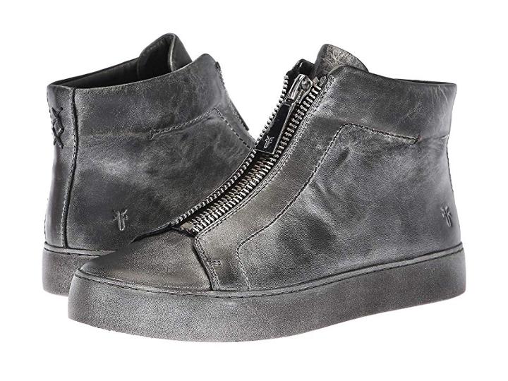 Frye Lena Zip High (black Multi Painted Metallic Full Grain) Women's Lace Up Casual Shoes