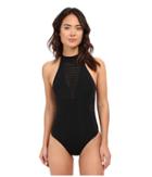 Jets By Jessika Allen Parallels High Neck One-piece Swimsuit (black) Women's Swimsuits One Piece