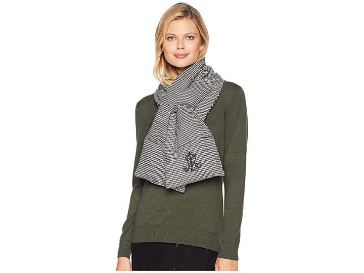 Lauren Ralph Lauren Houndstooth Puffer (black/ivory Houndstooth) Women's Coat