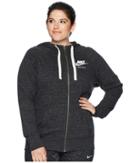Nike Nsw Gym Vintage Full Zip Hoodie (size 1x-3x) (black/sail) Women's Sweatshirt