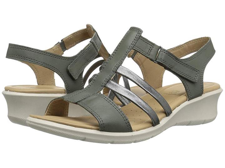 Ecco Felicia Ankle Sandal (moon/dark Shadow Cow Leather) Women's Sandals