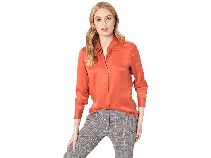 Equipment Essential Top (citrouille) Women's Long Sleeve Button Up