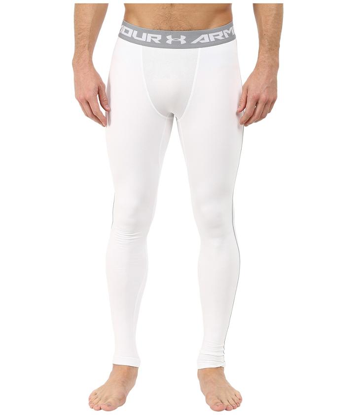 Under Armour Ua Coldgear(r) Armour(r) Compression Legging (white/steel) Men's Casual Pants