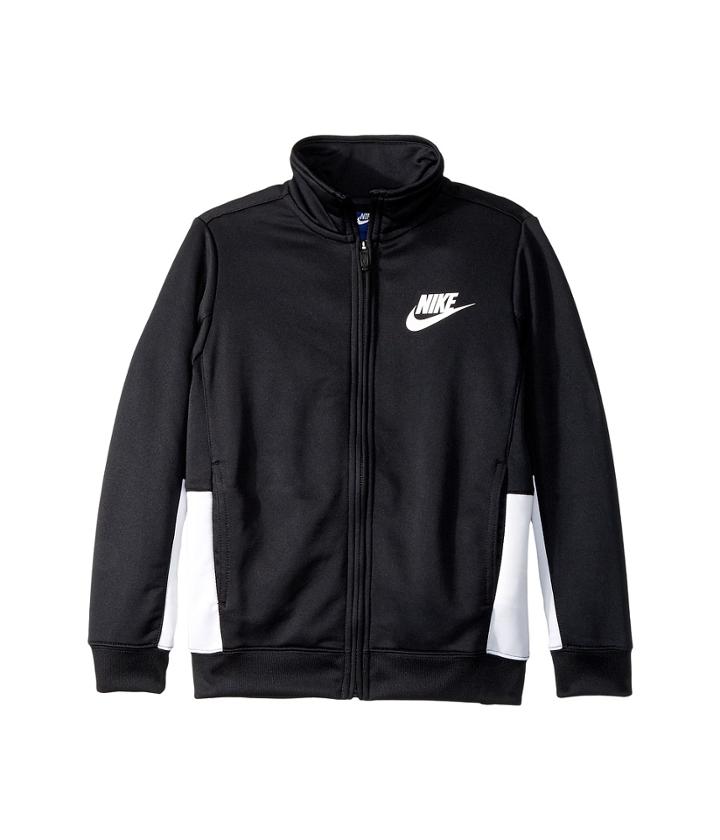 Nike Kids Sportswear Track Jacket (little Kids/big Kids) (black/white/white) Boy's Coat