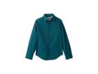 Calvin Klein Kids Iridescent Twill Long Sleeve Shirt (big Kids) (green Jewel) Boy's Clothing