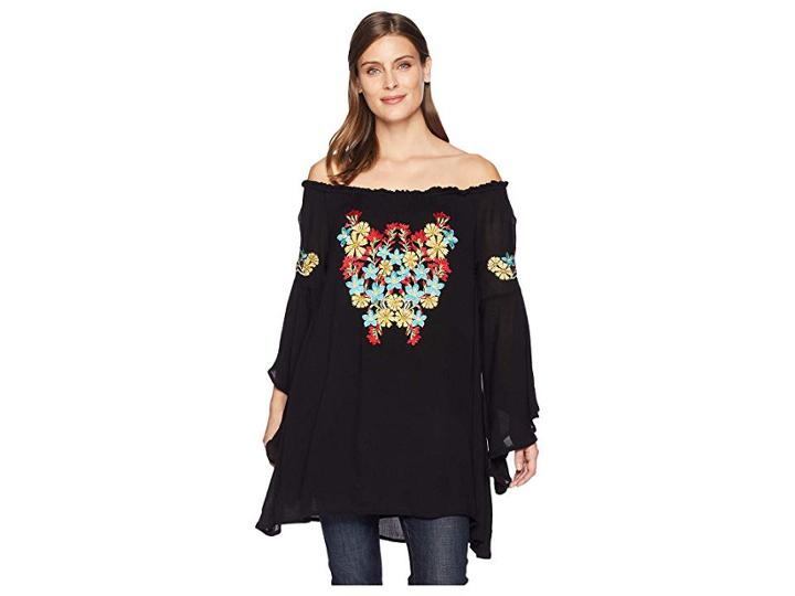 Rock And Roll Cowgirl Off The Shoulder D4-7254 (black) Women's Clothing