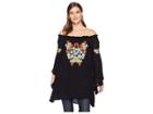 Rock And Roll Cowgirl Off The Shoulder D4-7254 (black) Women's Clothing