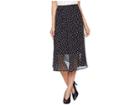 B Collection By Bobeau Diana Midi Length Skirt (black/white Polka Dot 1) Women's Skirt