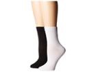 Steve Madden 2-pack Have A Nice Day (white/black) Women's Crew Cut Socks Shoes
