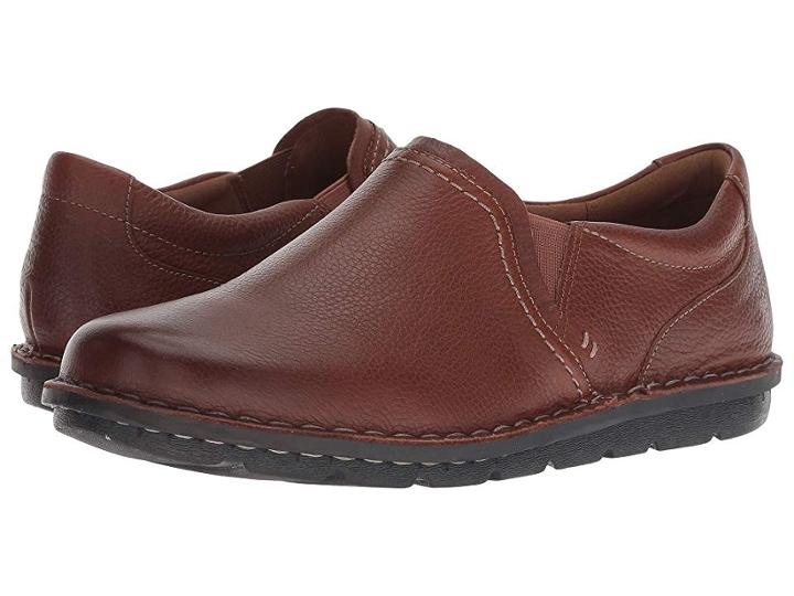 Clarks Janice Barrie (dark Tan Leather) Women's  Shoes
