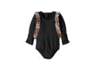 Seafolly Kids Into The Wild 3/4 Sleeve Tank One-piece (toddler/little Kids) (black) Girl's Swimsuits One Piece