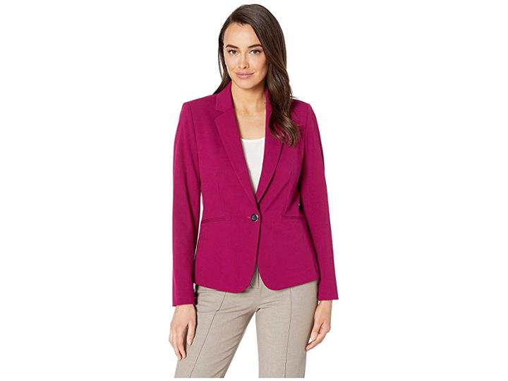 Tahari By Asl Bistretch One-button Jacket (raspberry) Women's Jacket