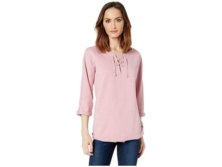 Jag Jeans Debbie Lace-up Shirt (soft Rose) Women's Clothing