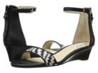 Cole Haan Genevieve Weave Wedge (black Leather/black/white Genevieve Weave) Women's Shoes