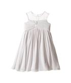 Us Angels Sleeveless Illusion Neckline Chiffon Empire Dress (little Kids) (silver) Girl's Dress