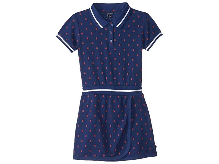 Tommy Hilfiger Kids Printed Polo Dress (big Kids) (flag Blue) Girl's Dress