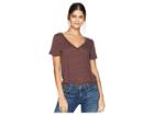 Chaser Tri-blend Jersey Vent Back V-neck Rolled Sleeve Tee (mulberry) Women's T Shirt