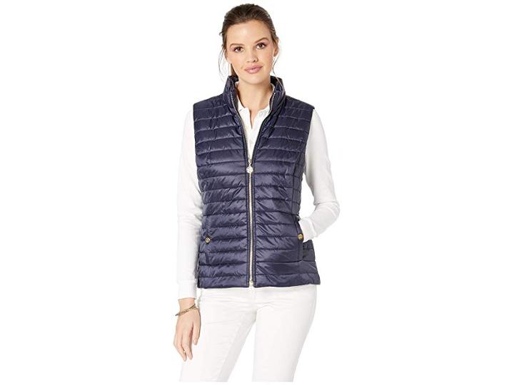 Lilly Pulitzer Elyn Puffer Vest (true Navy) Women's Vest