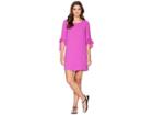 American Rose Angeline Shift Dress With Tie Detail (magenta) Women's Dress