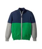 Toobydoo Going Green Color Block Zip Sweater (infant/toddler/little Kids/big Kids) (green/grey/navy) Boy's Sweater