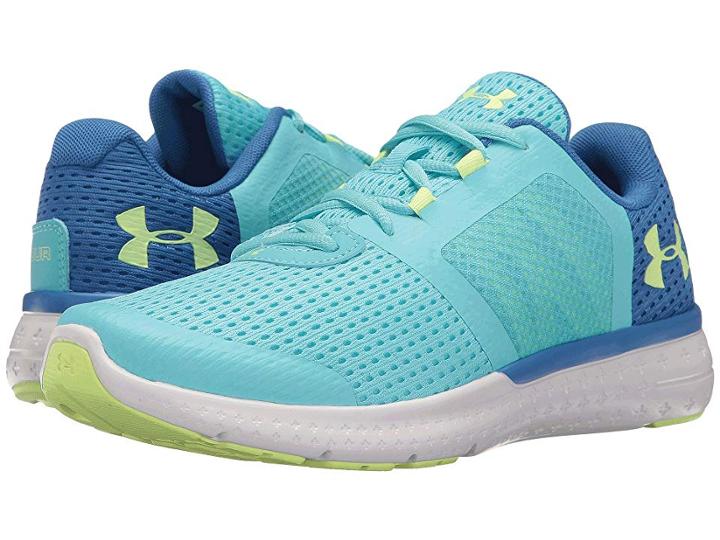 Under Armour Kids Ua Micro Fuel Rn (big Kid) (venetian Blue/white/lime Fizz) Girls Shoes