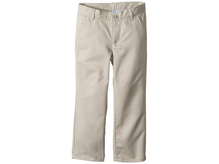 Nautica Kids Regular Flat Front Twill Double Knee Pants (little Kids/big Kids) (khaki) Boy's Casual Pants