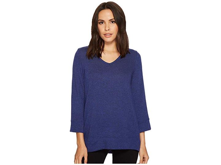 Nally & Millie French Terry Panel Seam Hoodie (blue) Women's Sweatshirt