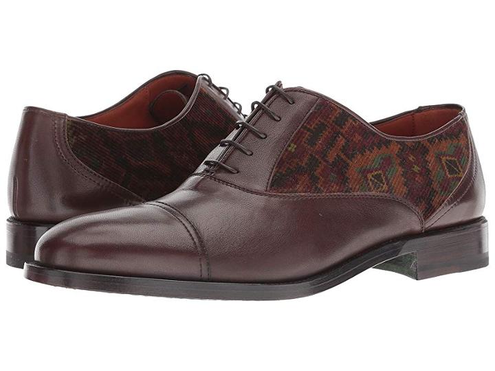 Etro Carpet Printed Cap Toe Oxford (brown) Men's Shoes