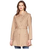 Kate Spade New York 33.5 Single Breasted Trench Coat W/ Tie Waist (caramel) Women's Coat