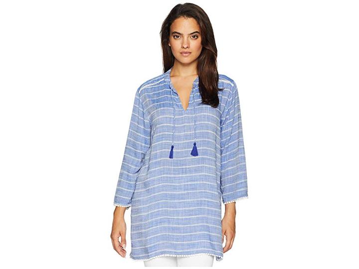 Fresh Produce Everly Striped Tunic (blue) Women's Blouse